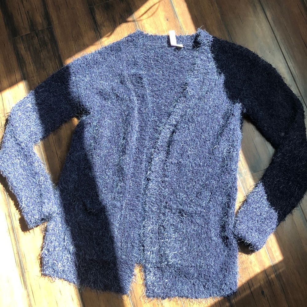 Small blue fuzzy cardigan
